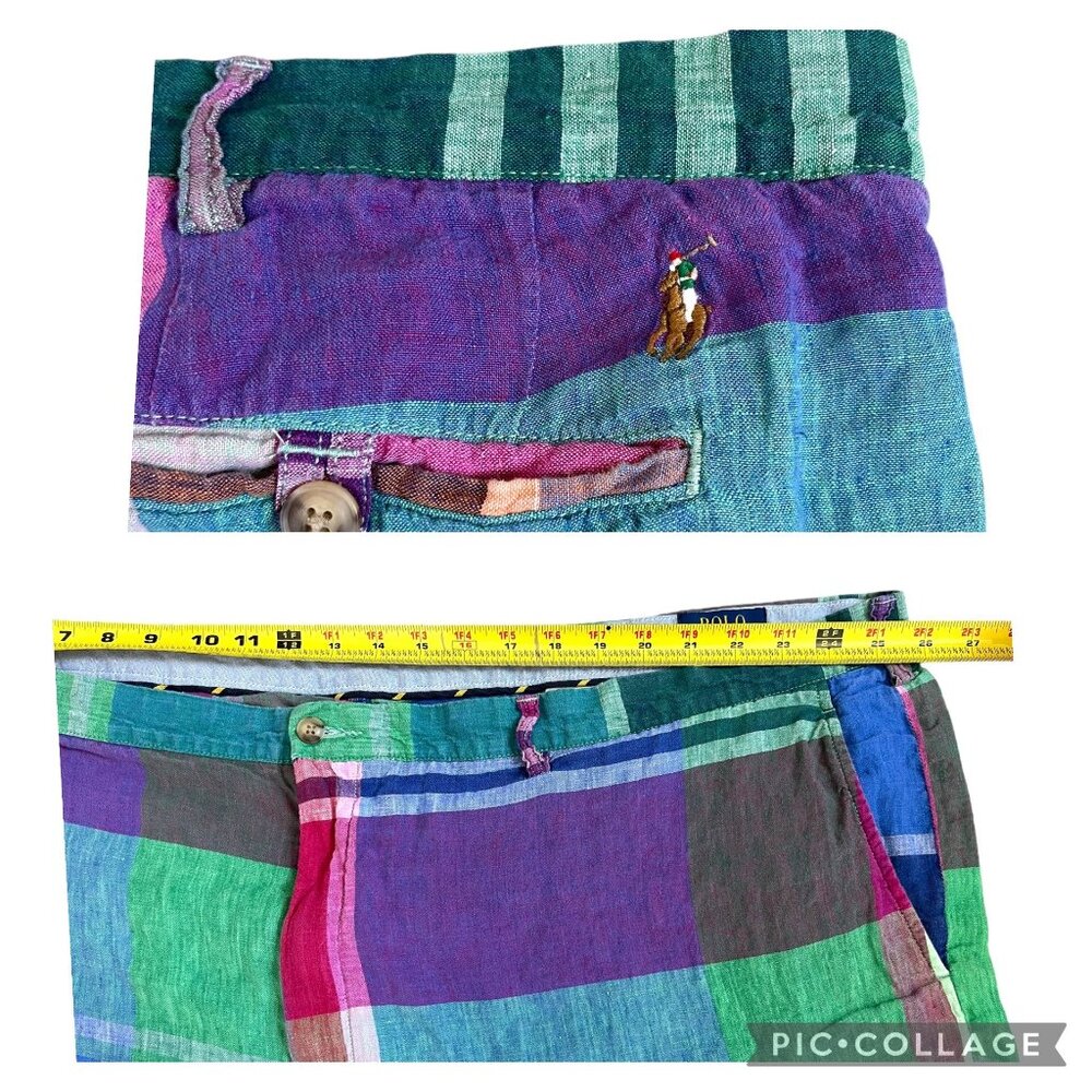 Polo Ralph Lauren Madras Plaid Print Shorts Men’s Size 52B 52G - Picture 3 of 5